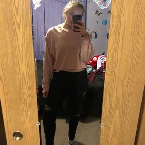 Victoria secret PINK cropped pink sweatshirt